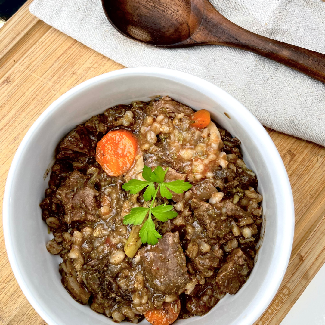 Homemade beef shop stew for dogs