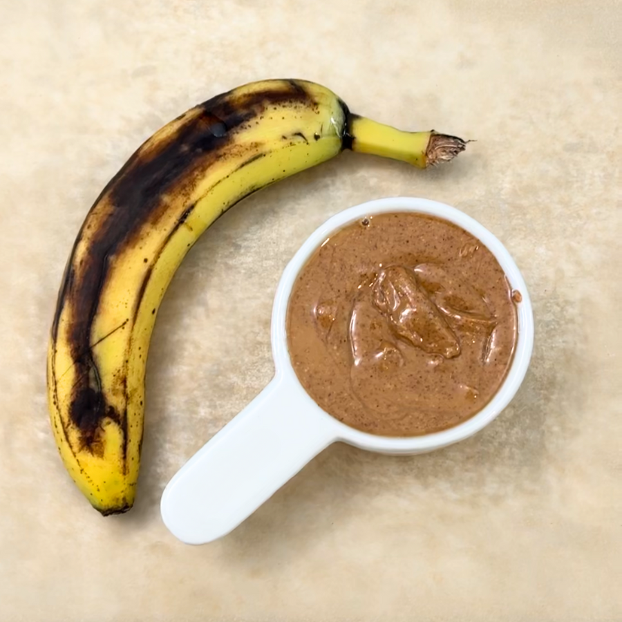 Picture of 2-Ingredient Banana Peanut Butter Dog Treat Recipe - Dog Child