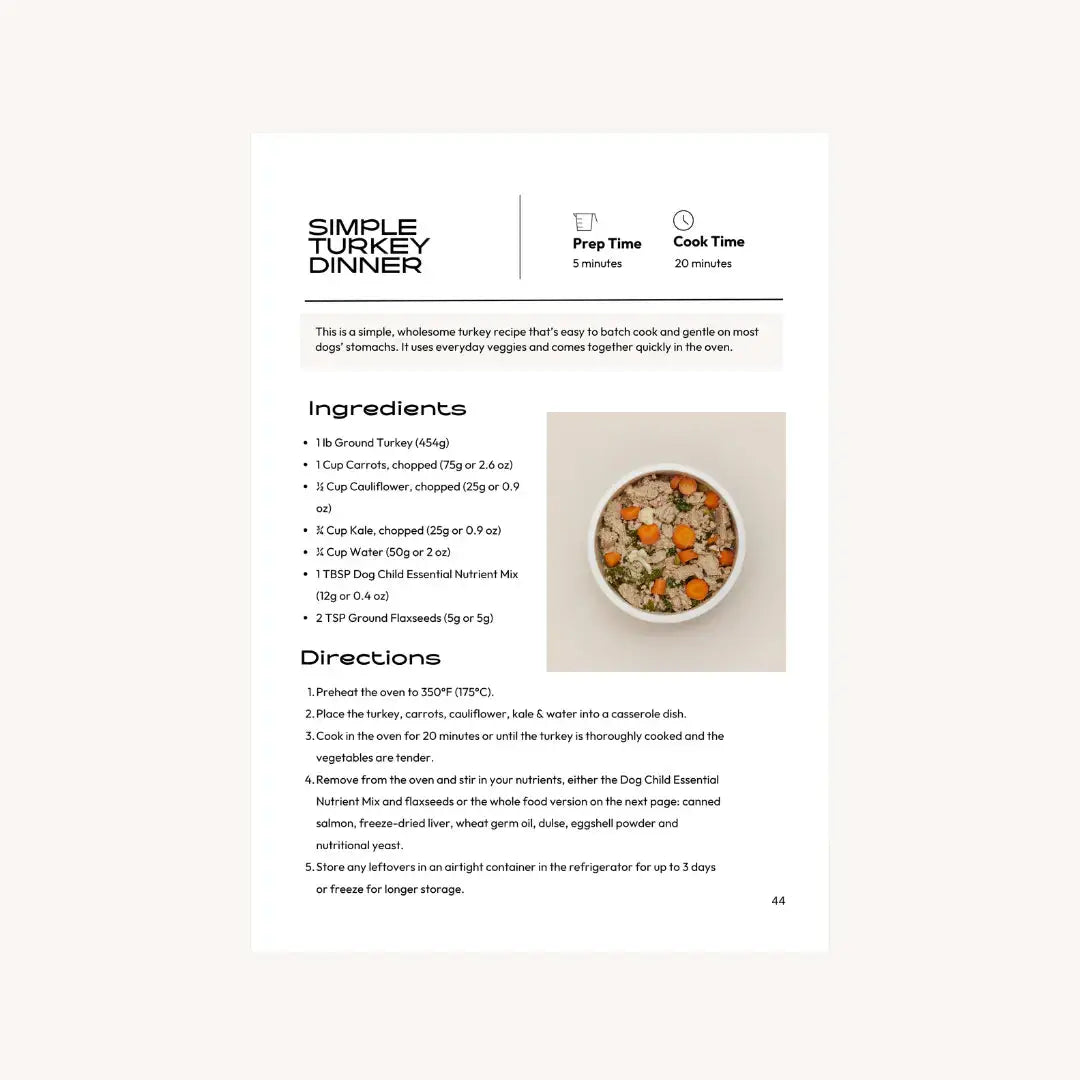 The Homemade Dog Food Cookbook — 50 Nutritionist Recipes Dog Child